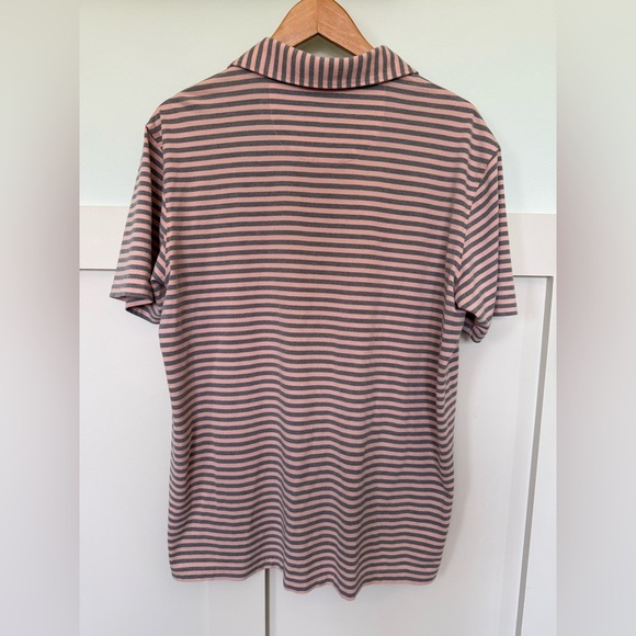 Onward Reserve Short Sleeve Polo Shirt Men’s MED Pink Striped Golf Performance - Picture 5 of 5